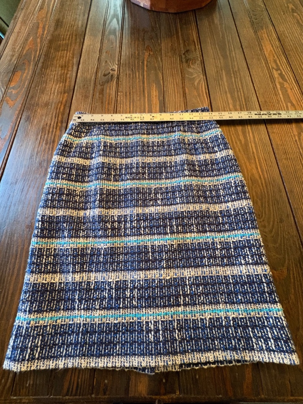 Tory Burch Darren Tweed Pencil Skirt Knit Weave Stripes 2